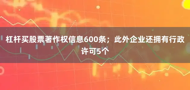 杠杆买股票著作权信息600条；此外企业还拥有行政许可5个