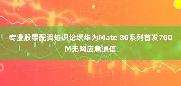 专业股票配资知识论坛华为Mate 80系列首发700M无网应急通信